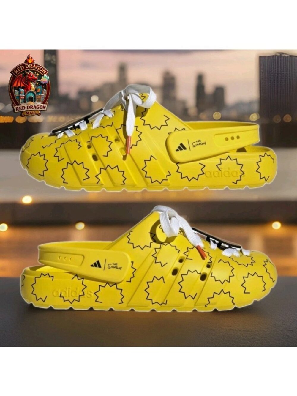 Adidas The Simpsons Adilette Clog Yellow HQ2580 - Men's Size 9